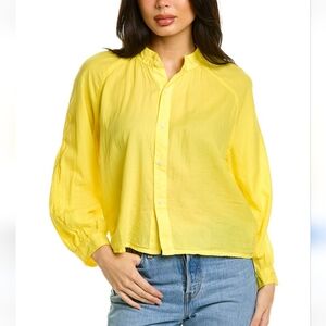 MOTHER Yellow Button-Up Blouse